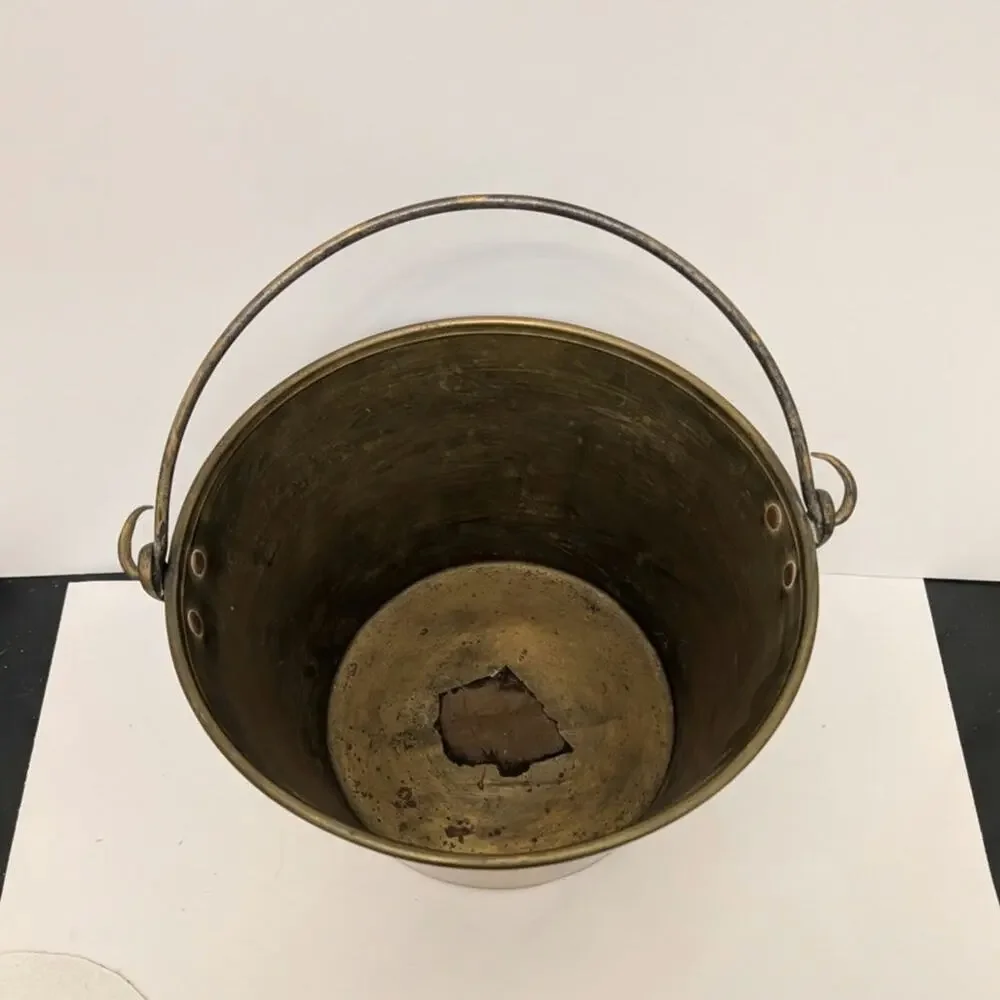1860s Spun Brass Bucket Hayden Patent 1851 1865 1866 Waterbury Brass Hearth Pail
